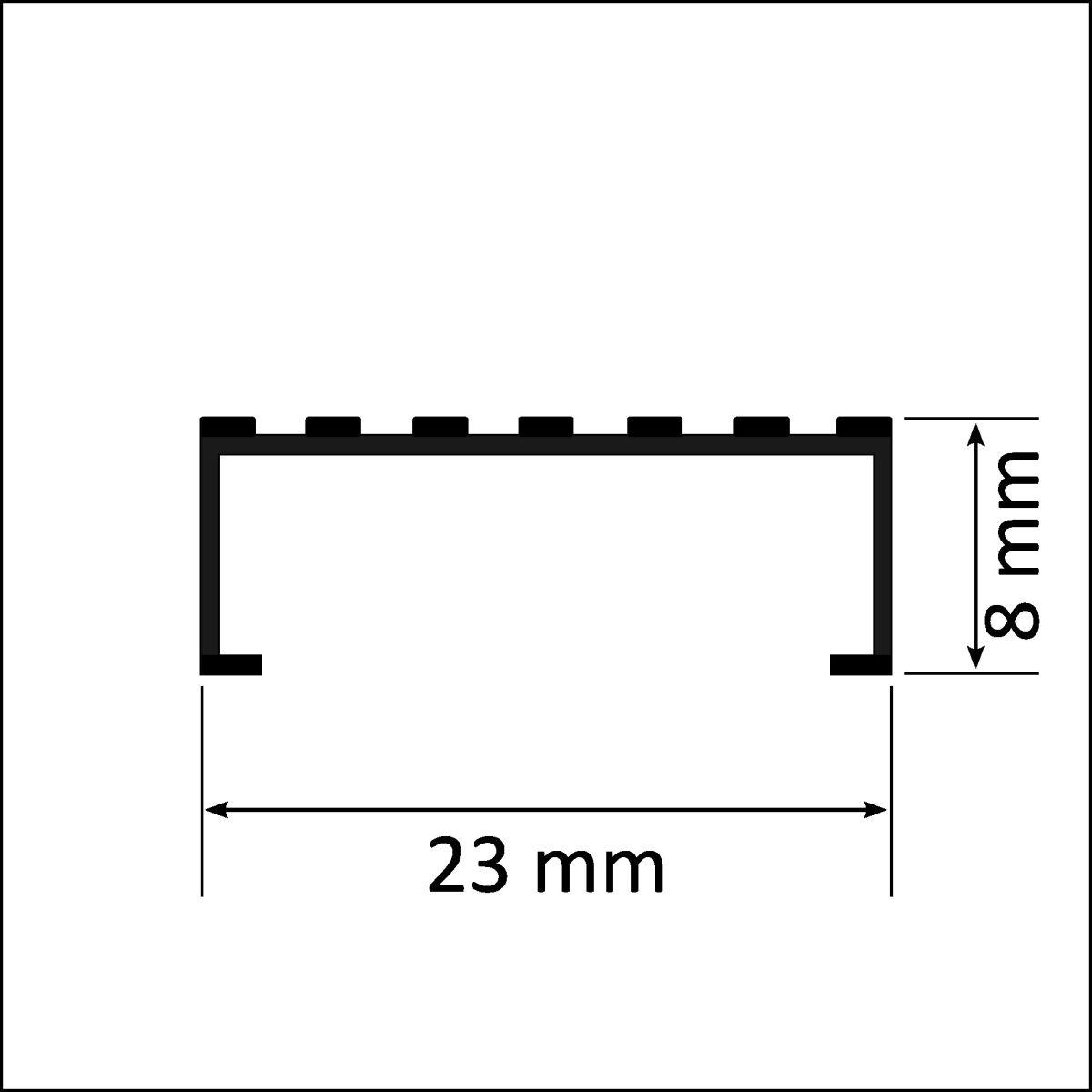 Listela ozdobná medzi obklad Silver 8x23 mm